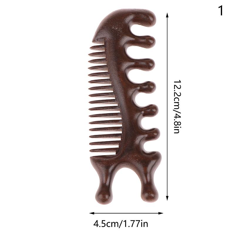 Деревянный массажный гребень Гуа Ша Гребень с широкими зубьями для головы, кожи головы, меридианов, расслабления, антистатический, сандаловое дерево, массажер, инструменты для акупрессуры, подарок