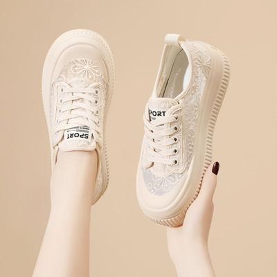 Женские сетчатые туфли Fisherman, новые летние туфли на платформе с тонкой дышащей сеткой белого цвета, универсальные повседневные кроссовки