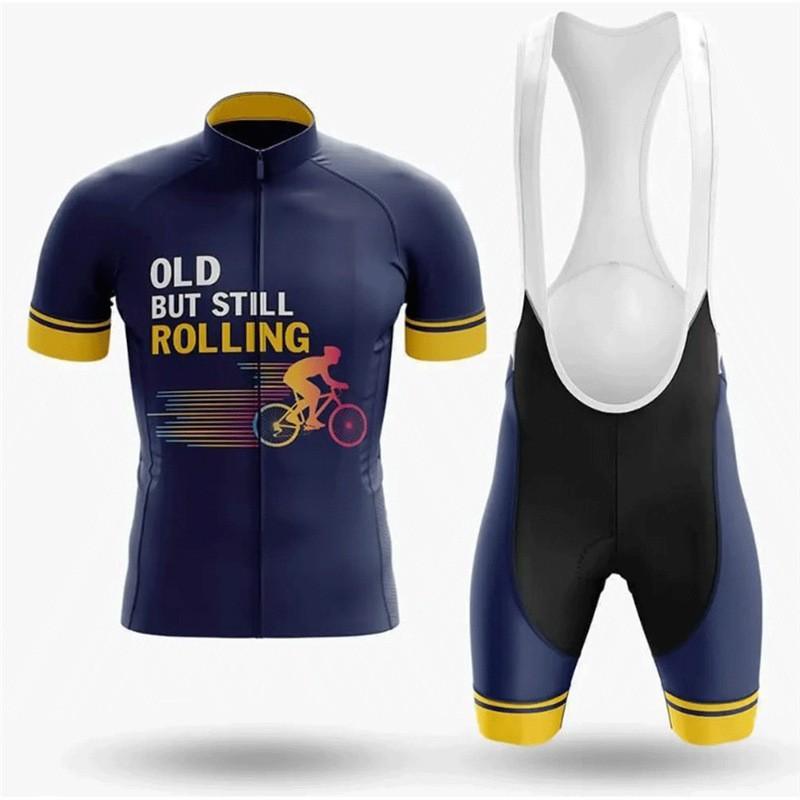 Mens Cycling Jersey Shorts Set Quick-Dry Breathable Bike Wear Road