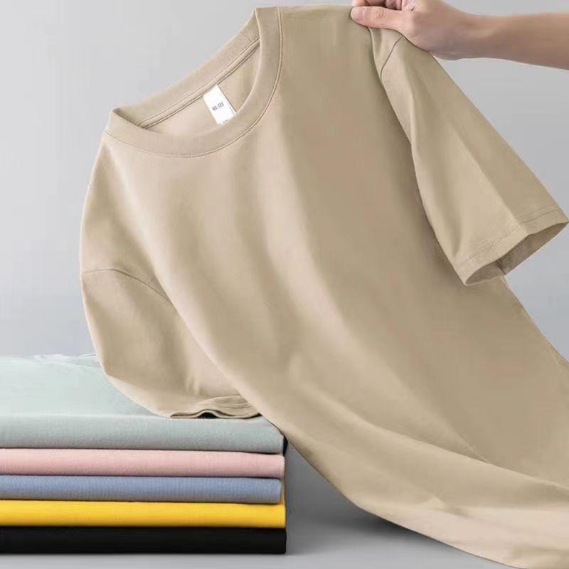 2024 Мужская и женская приталенная однотонная классическая футболка с коротким рукавом