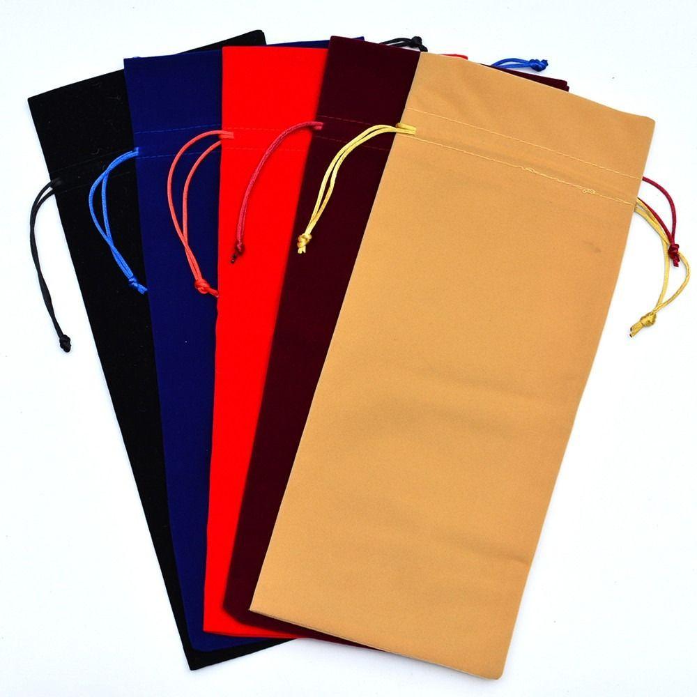 Soft Velvet Fabric Velvet Wine Pouch Drawstring Closure Drawstring Wine Bag Wine Gift Packaging