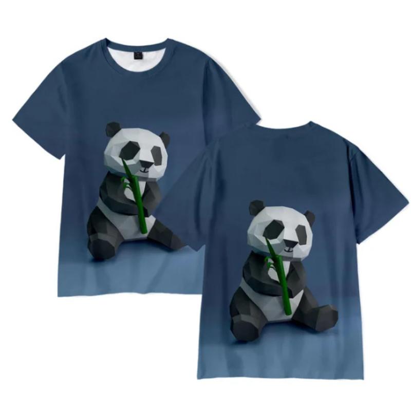 Men's 3D Printed T-Shirt Panda Pattern Print Short Sleeve O-Neck Pullover Casual Top