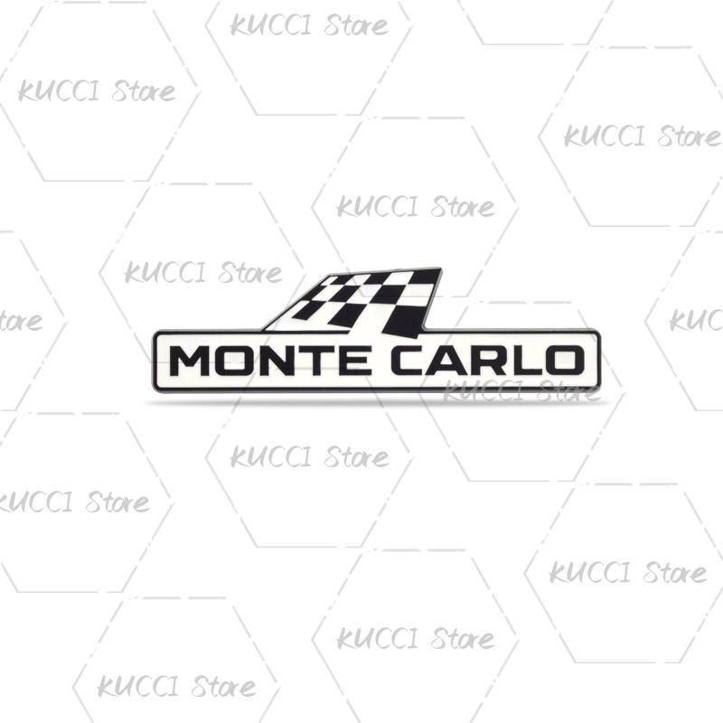 FSNK8 Alloy Metal Monte Carlo Racing Flag Grille Emblem Rear Trunk Badge Sticker For Skoda Fabia Octavia Kodiaq Superb VRS Kamiq Rapid