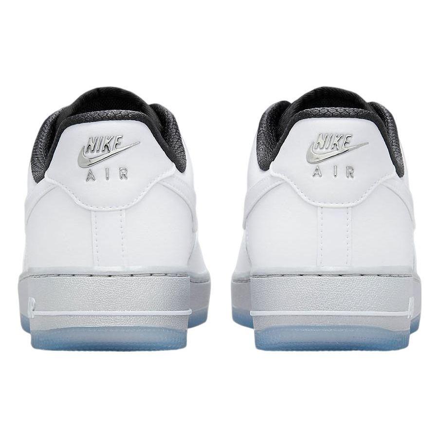 Nike Air Force 1 07 SE Chrome Pack — белые женские кроссовки металлик-серебристый черный DX6764-100
