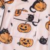 Halloween Pajama Sets for Women Button Down Short Sleeve 2 Piece Sleepwear Pumpkin Print Shirts And Shorts Pjs Lounge Set