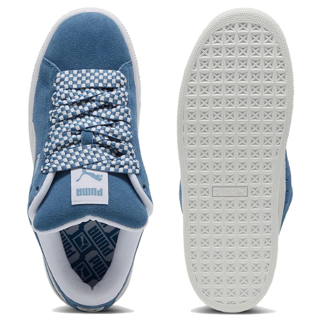 Puma Замша XL Разделенная Коровья Кожа Низкие Скейтбордические Кроссовки Женские Синие Белые 398310-01