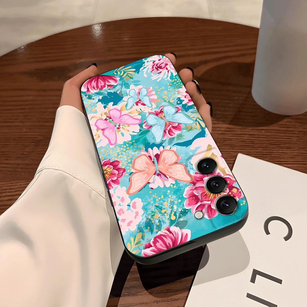 Cartoon Butterfly Flower Funda Phone Cover Case for Samsung Galaxy S26 Ultra S25 Plus S24 S20 Ultra S23 Note 20 8 9 10 S10 S9