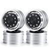 TRZX Metal Front Wheel Rim Wheel Hub for 1/14 RC Tamiya Trailer Truck Car (4pcs)
