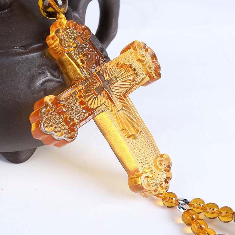 Хрустальный крест Иисуса Христа, автомобильный кулон, автомобильные украшения, христианский орнамент, крестовый кулон