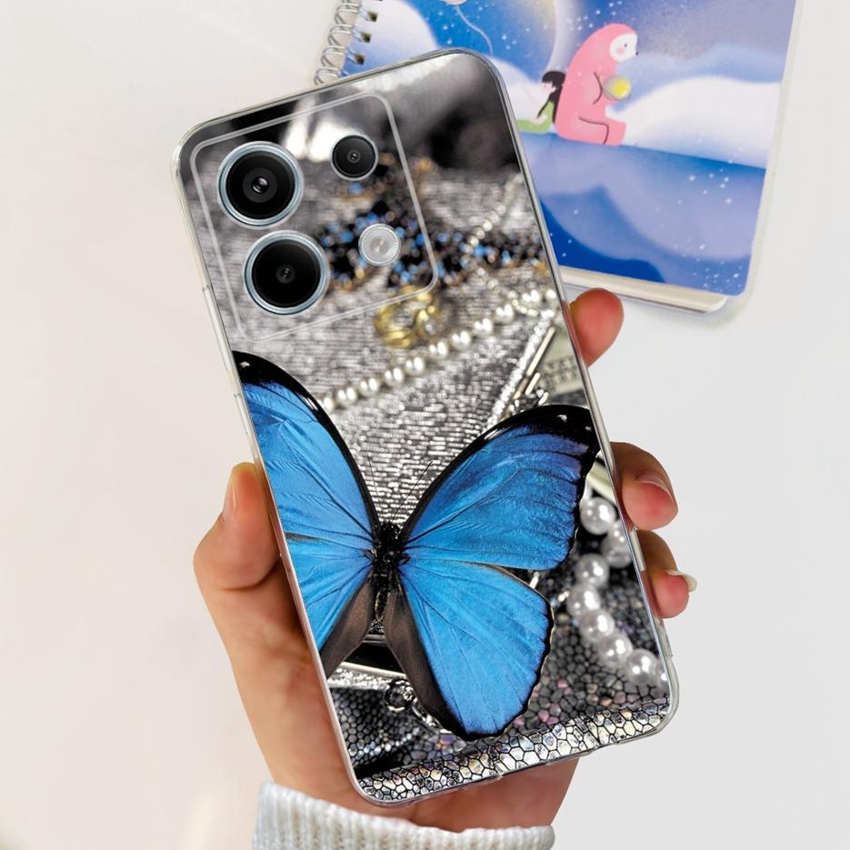For Xiaomi Poco X6 Pro 5G Case Cute Cat Butterfly Painted Cover Soft Silicone Phone Case For Xiaomi Poco X6 Pro PocoX6 5G Fundas