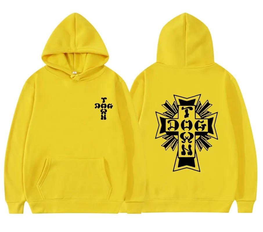Новое худи Dogtown Og с принтом логотипа черного и белого цвета для мужчин и женщин, флисовая уличная одежда на осень и зиму