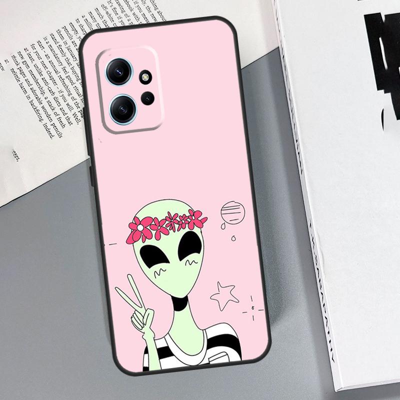 Мультяшный Чехол Космический Пришелец НЛО для Xiaomi Redmi Note 12 11 10 9 8 Pro 11S 10S 9S 12S Redmi 12 9C 10C 12C Задняя Крышка