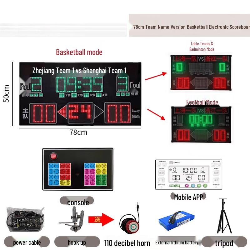Wireless Basketball Scoreboard with 24-Second Shot Clock