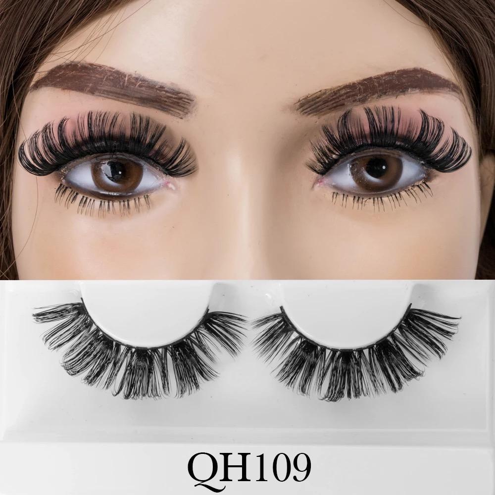 Russian Strip Lashes Winged Style Full Strip Eyelashes D Curl Faux Mink Lashes Cruelty Free Lash Vendor