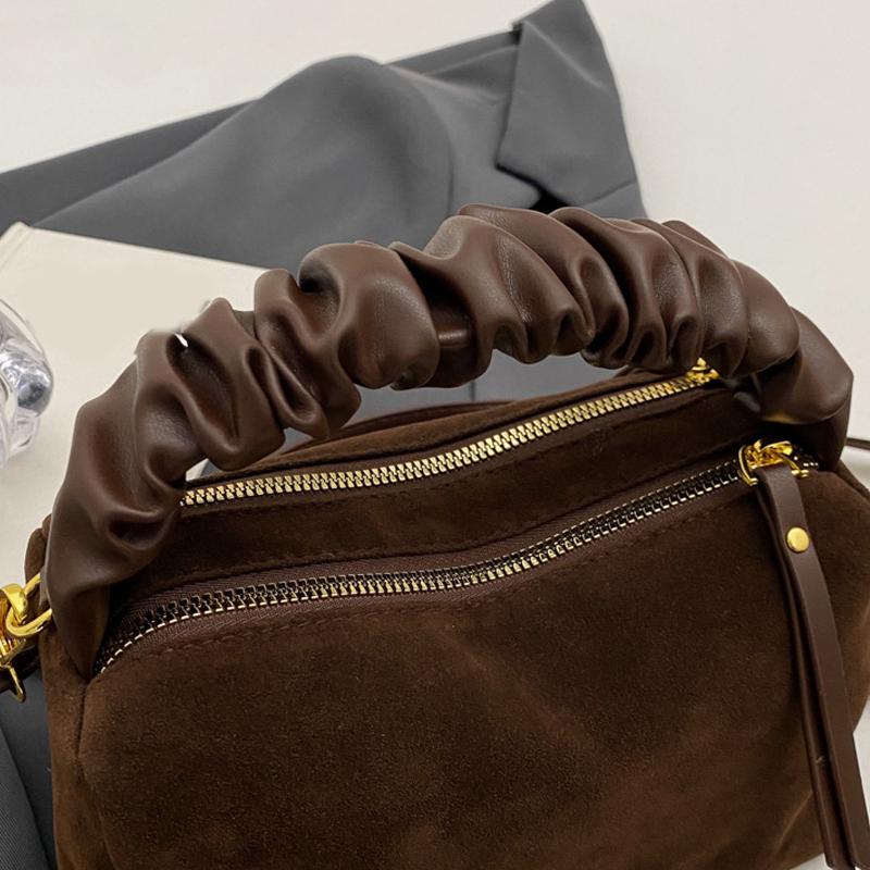 Женская замшевая сумка через плечо сумка через плечо с регулируемым ремнем сумка-хобо клатч кошелек на молнии маленькая сумочка