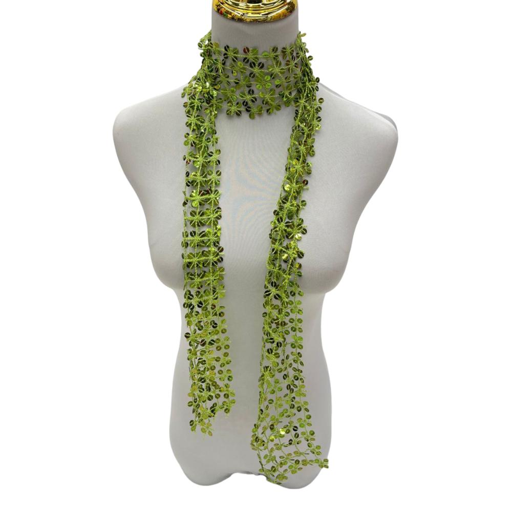 Shiny Belly Dancing Scarf Flower Shape Sparkling Hair Accessory Neck Wrap Sequin Scarf Women
