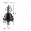 Мощный напорный очиститель канализационных труб, насадка для мойки стоков, 1 передняя, ​​6 задних форсунок, 1/4 дюйма, быстроразъемная насадка с резьбой