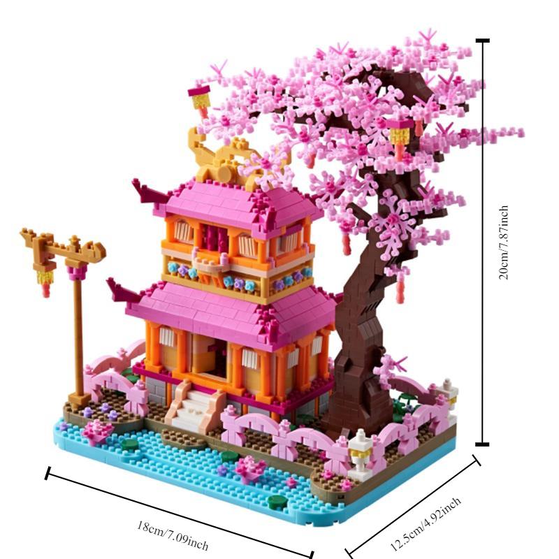 Mini Blocks Cabin Architecture Flower House Cake Coffee Shop Building Bricks Diy Toys For Boy Gift Girl Present New Year