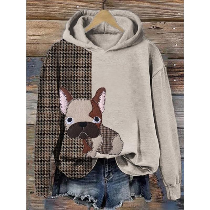 Womens 3D Animal Print Hooded Long Sleeve Sweatshirt Streetwear Casual Top