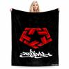 Geometric Red and Black Tribal DesignFlannel Blanket for Bedroom, Living Room, Sofa, and Nap