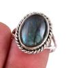 Натуральный лабрадорит драгоценный камень 925 проба серебро ювелирное кольцо р.6.5 w5L96