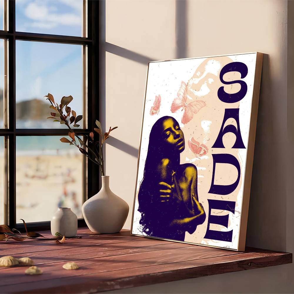 Известная певица Sade Винтажная серия Качественные отпечатки и плакаты Водонепроницаемая бумага Наклейки Плакаты и наклейки для кофейни и бара