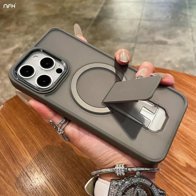 Для iPhone 16 Pro Max Роскошный магнитный держатель-подставка Magsafe Цветная рамка Чехол для телефона Для iPhone 11 12 13 14 15Plus Защитная крышка