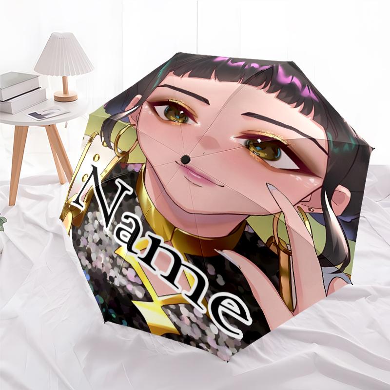 Personalized Name K-KPop Demon Hunters Print Umbrella - Automatic Open/Close, Eight-Rib Durable Frame, Automatic Folding Umbrella