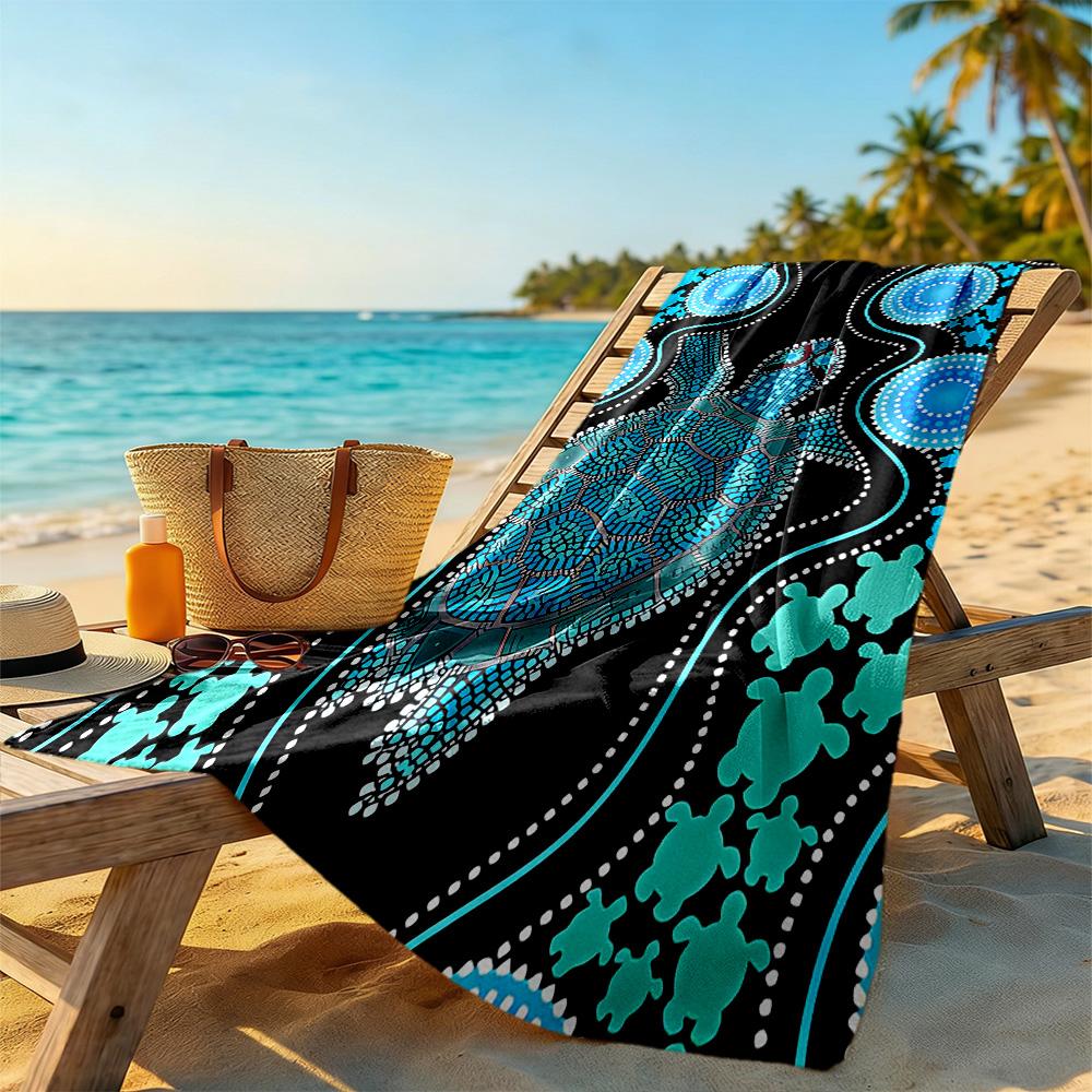 Australian Aboriginal Style Beach Towel Quick-Dry Soft Microfiber Comfortable Lightweight