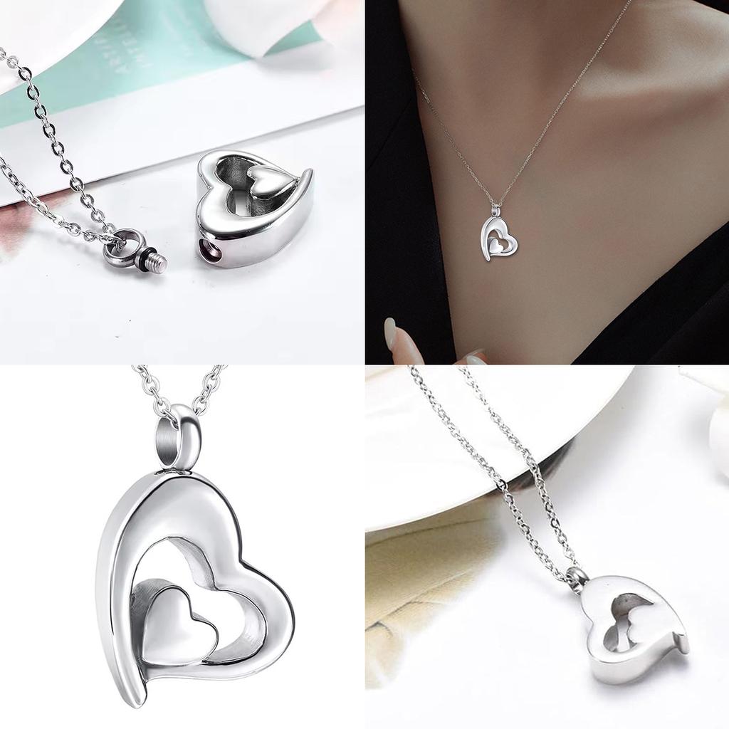 Heart Pendant Necklace for Ashes Heart Charm Necklace Wedding Necklace Bride Wedding Jewelry for Girl Birthday