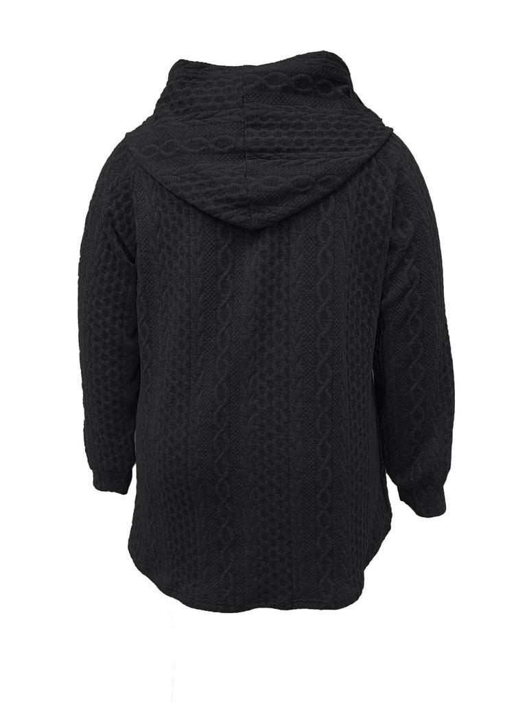 Женская повседневная свободная куртка с капюшоном, однотонная, с пэчворком из волнистых элементов, Осень/Зима 2025