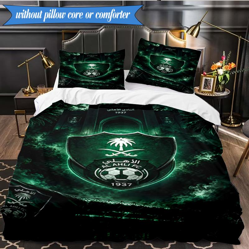 AS Saint Emblem 3pcs Bedding,Including 1pc Duvet Cover And 2pcs Pillowcases Perfect for Christmas,Ideal for Bedroom, Dormitory
