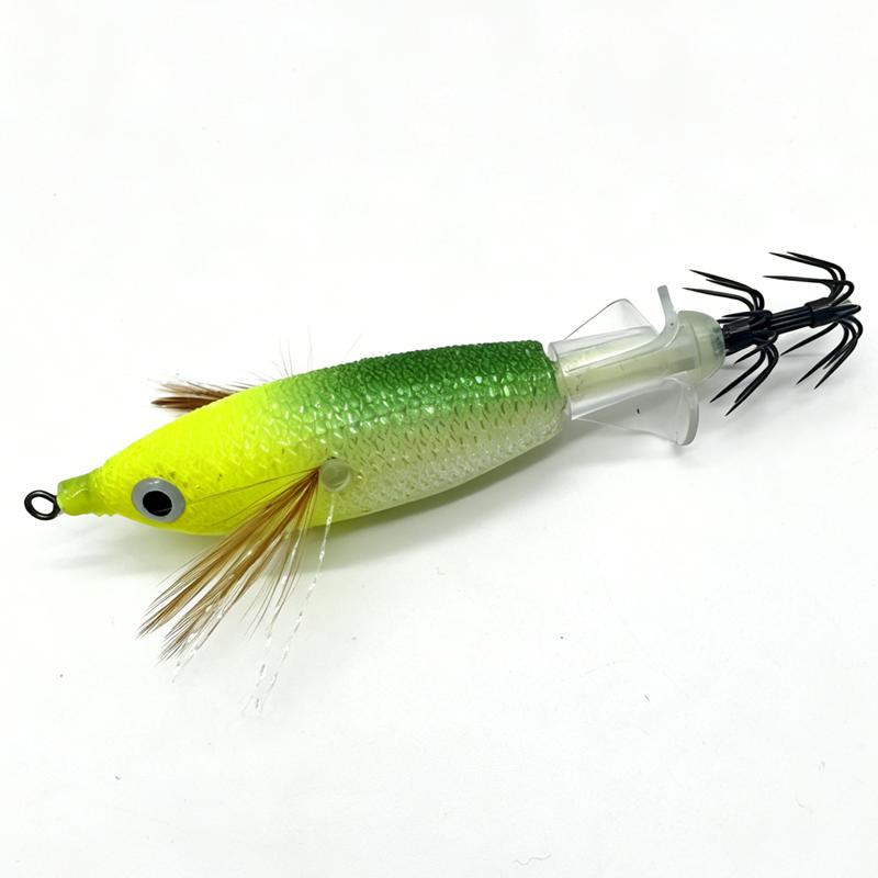 Rotating-tail Squid Jigging Lures with Propeller Cuttlefish Luminous Shrimp Bait Jigs Squid Hook Fishing Octopus Squid Lure