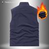 Outdoor Workwear for Spring and Autumn, Double-sided Wear, Thick Vest, Men's Standing Collar, Warm Shoulder, Velvet Vest, Oversized Jacket