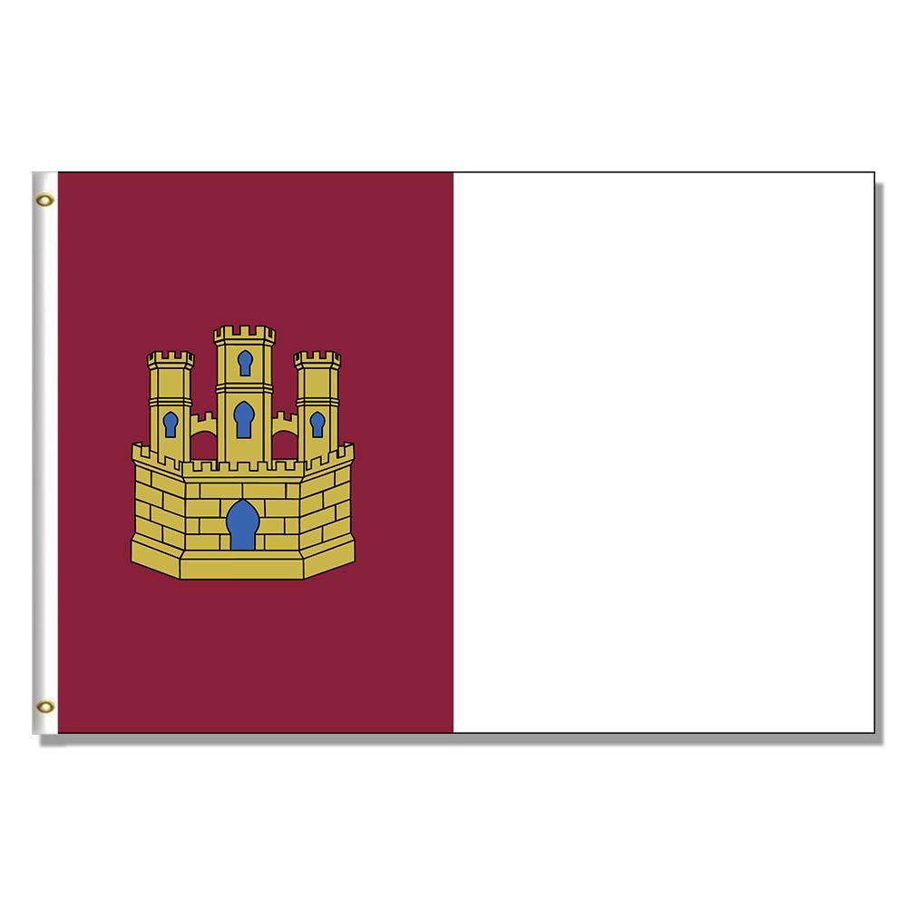Castilla La Mancha Flag Spain State Flag 3x5FT 150X90CM banner 100D Polyester brass grommets indoor outdoor custom flag