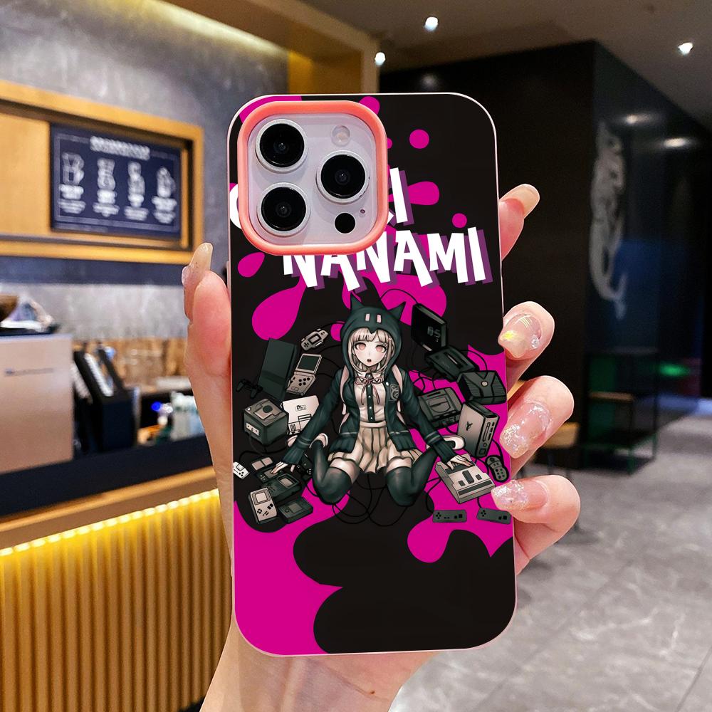 Чехол для телефона Danganronpa Чиаки Нанами для iPhone 17 16 15 14 13 12 11 Air Pro Max Plus Розовый гелевый двухслойный чехол