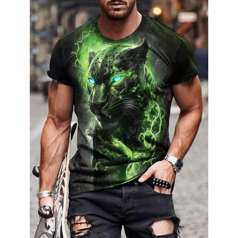 3D Dragon Print Fashion Мужская футболка Повседневная мужская с коротким рукавом Летняя уличная мужская футболка для фитнеса и спорта
