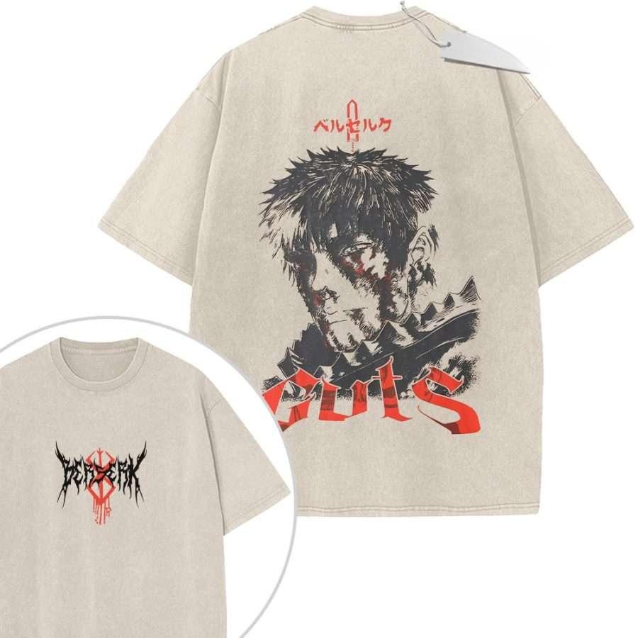 Vintage Washed Beige Dragon Ball T Shirt Goku Riding Shenron with Power Pole Loose Oversize Streetwear for Casual Outfit School