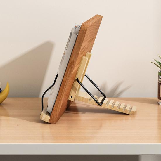Деревянная подставка для книг 8 уровней регулируемый держатель для чтения с зажимом для страниц многофункциональный