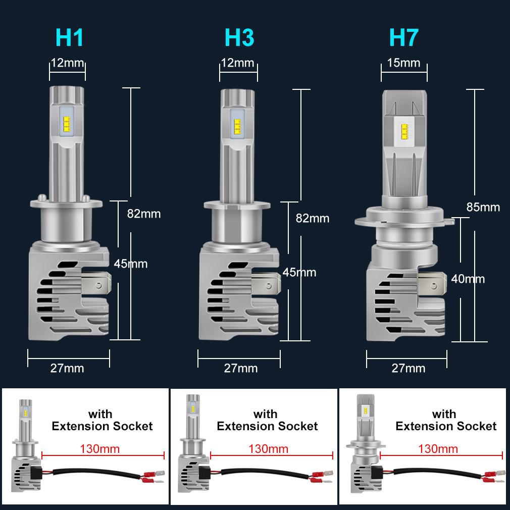 2Pcs ZES Led H1 H4 H7 LED H8 H11 H16 9005 HB3 9006 HB4 Car Headlight 50W 12000Lm H3 9004 9007 H13 High Low Beam Bulbs Automobile Lights Turbo Headlamp