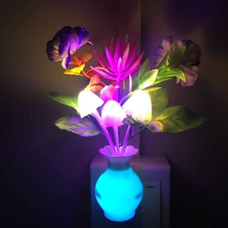 1 шт., семицветная автоматическая смена цвета, вилка стандарта США, индукционная лампа Dream, гриб, гриб, Luminaria, 220 В, светодиодный цветок