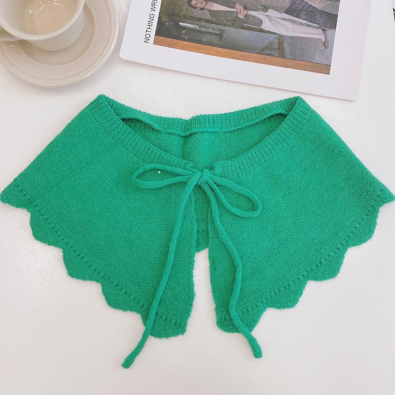 Теплая шаль с искусственным воротником, женские оборки, съемные воротники для женщин, вязанные лацканы Лолиты, полурубашка, шаль, украшение