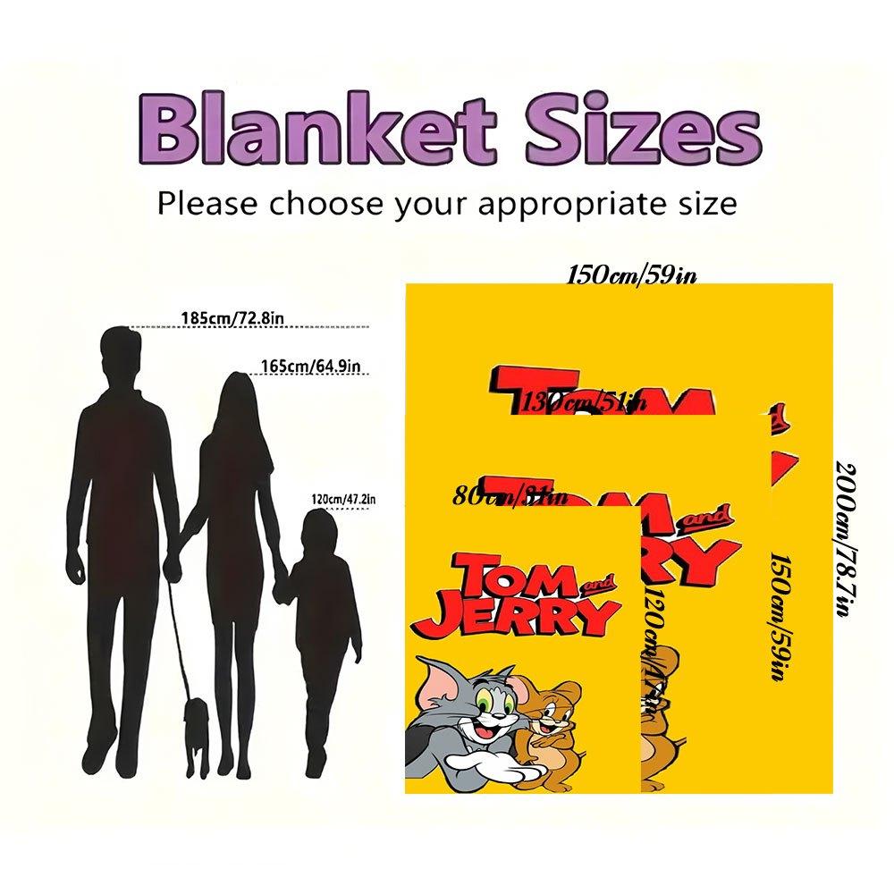 Tom and Jerry Phone WallpaperBlanket Flannel Throw Blanket for Sofa, Bed, Travel, Camping, Office