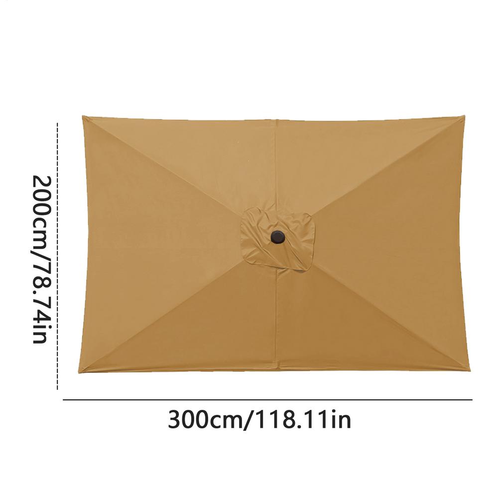 Replacement Umbrella Canopy 6.6X10 Ft Square Outdoor Shade Canopy Cover UV Protection Shade Waterproof Parasol Top Cover