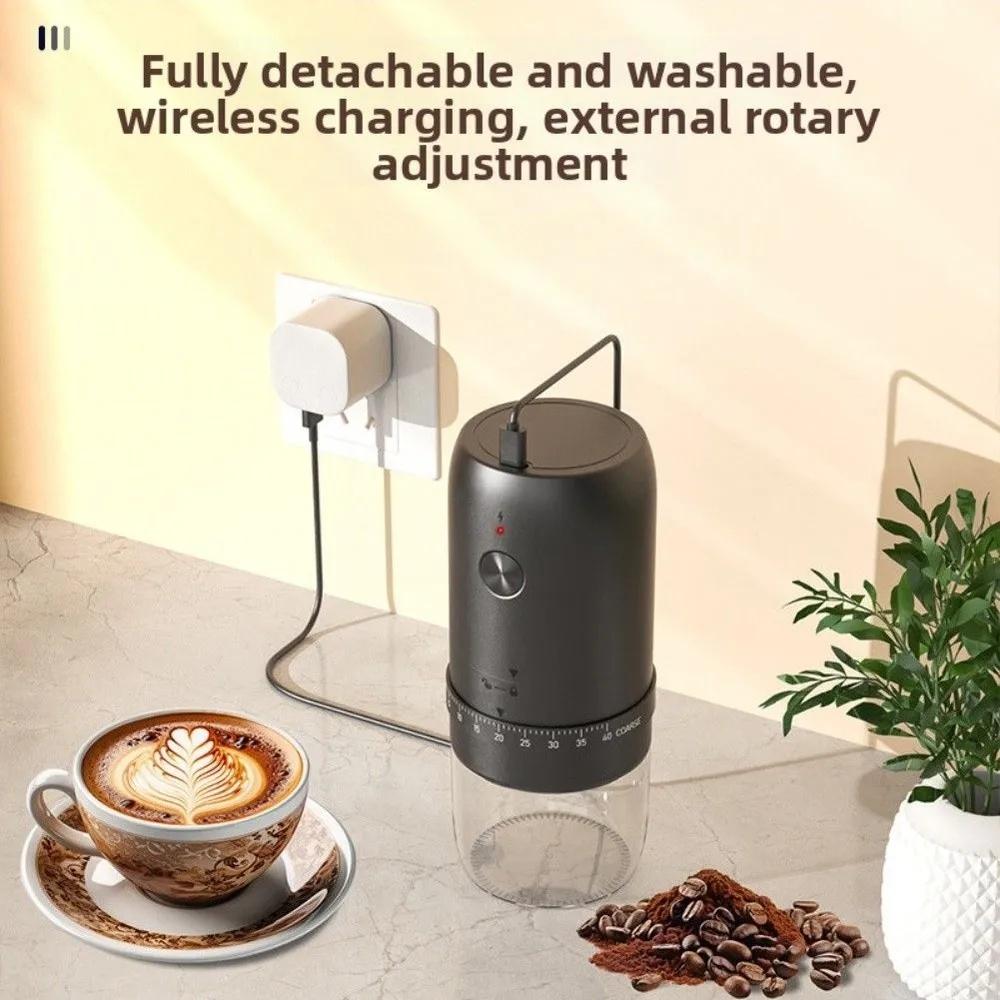 Electric Coffee Grinder Adjustable Settings Rechargeable Burr Grinder Portable Coffee Bean Grinder for Home Pour Over