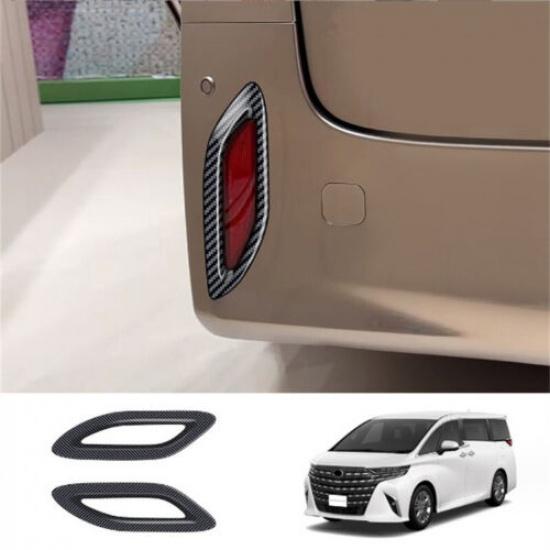 Carbon Fiber Rear Fog Light Lamp Cover Trim For Toyota Alphard Vellfire 2023 24