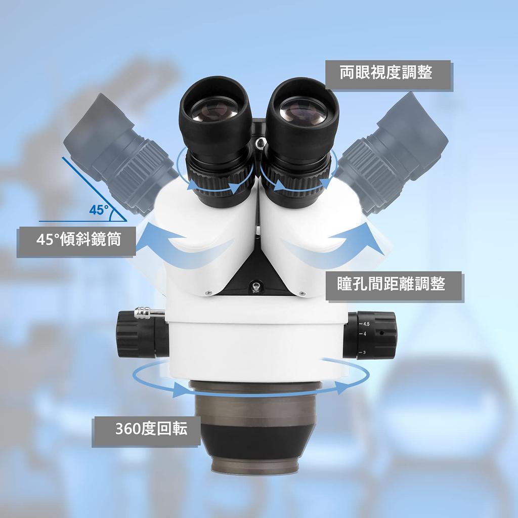 SVBONY SM402 стерео тринокулярный зум для большого вращающегося рабочего расстояния со светодиодным кольцом экспериментальное использование микроскоп, тип, осмотр, 7x-45x