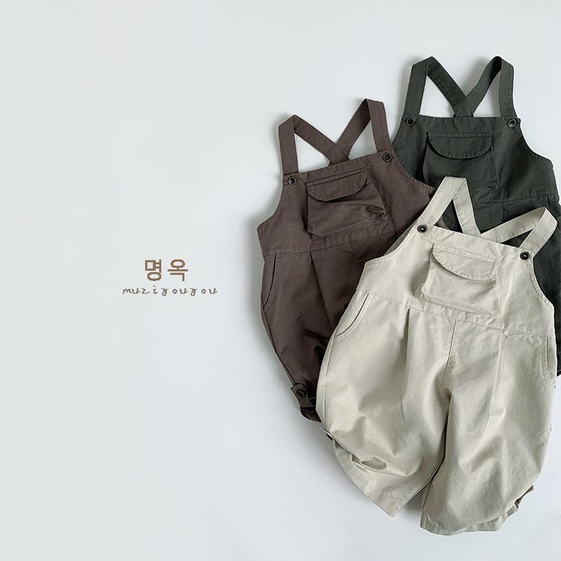 Однотонные Повседневные Универсальные Детские Подтяжки Длинные Брюки Корейский Стиль Унисекс