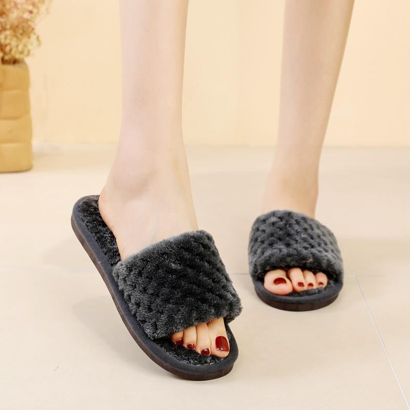 Мохнатые тапочки в стиле феи с пшеничными ушками для женщин, зимние, новые, стильные, плюшевые, для кондиционера, ленивые, с одной линией, хлопковые швабры