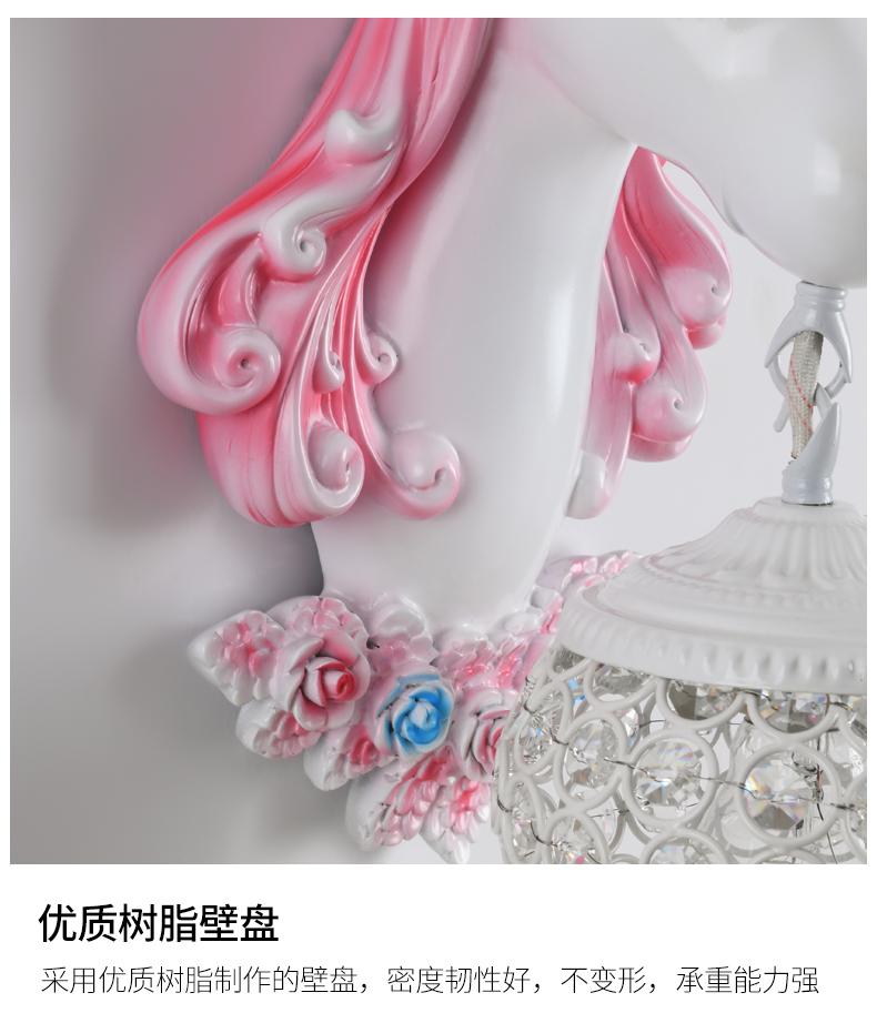 Скандинавский светильник-единорог, смола, настенный светильник, хрустальный кронштейн, бра для детей, домашнее интерьерное освещение, спальня для девочки, прикроватный, гостиная